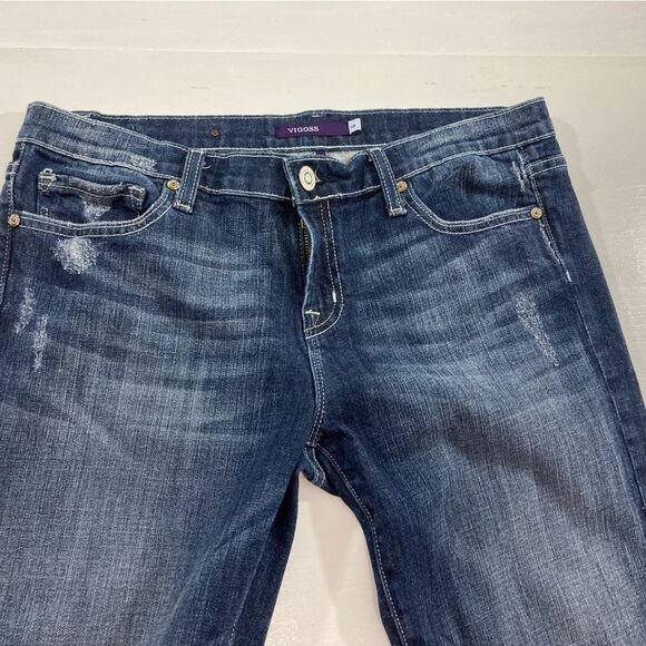 Vigoss Jeans Women’s 13 Blue Distressed London Bootcut Western #P2520J - Picture 4 of 13